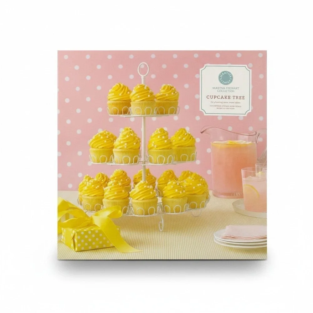 Martha Stewart Collection White Metal 3 Tier Cupcake Tree Stand w/ Original Box